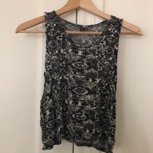 Black Patterned Crop Top